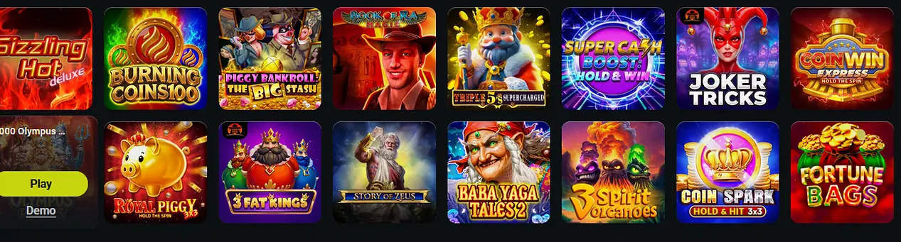 Beliebte Slots bei Twindor Casino: Sizzling Hot Deluxe, Burning Coins 100 und Book of Ra Magic